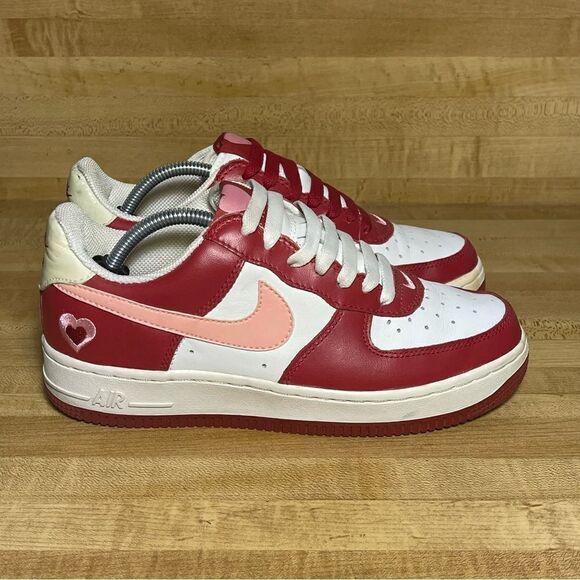 Nike Air Force 1 V-Day Red White Pink Women’s Size 7 307109-164 2004 CLEAN! Rare - Picture 1 of 9